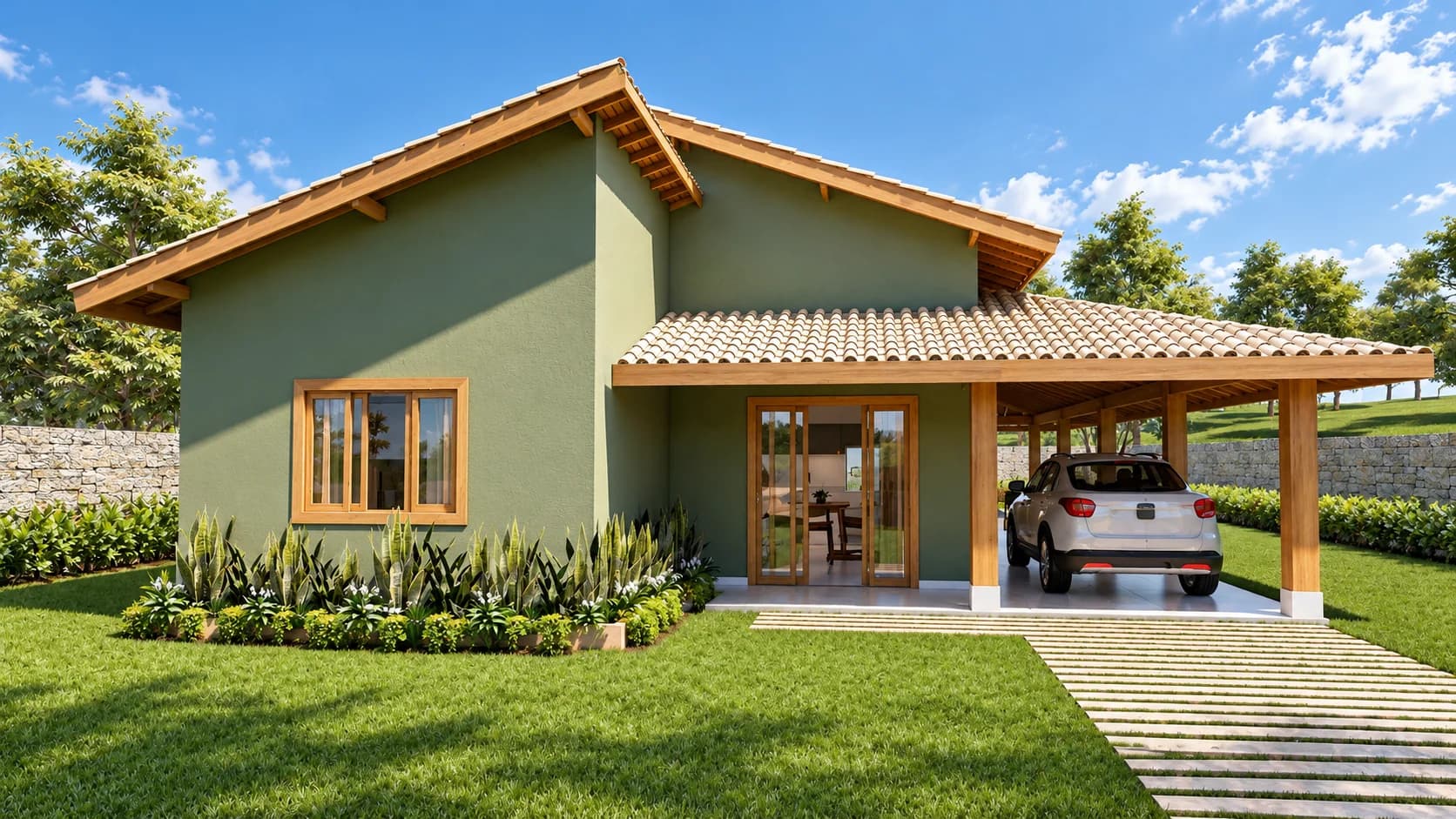 Casa Térrea Moderna com 3 Quartos, Suíte e Área Gourmet com Piscina - Imagem 1