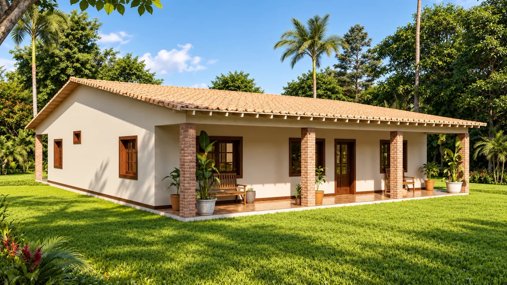 Casa Térrea Moderna com 3 Quartos, Suíte e Ampla Varanda - Imagem 1