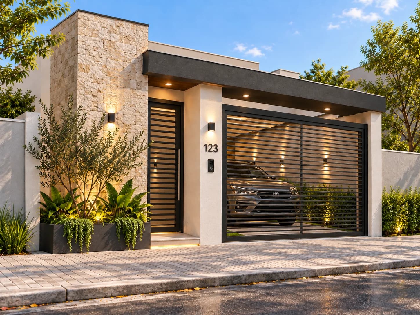 Casa Moderna Térrea Compacta com Garagem e Área Gourmet - Imagem 1