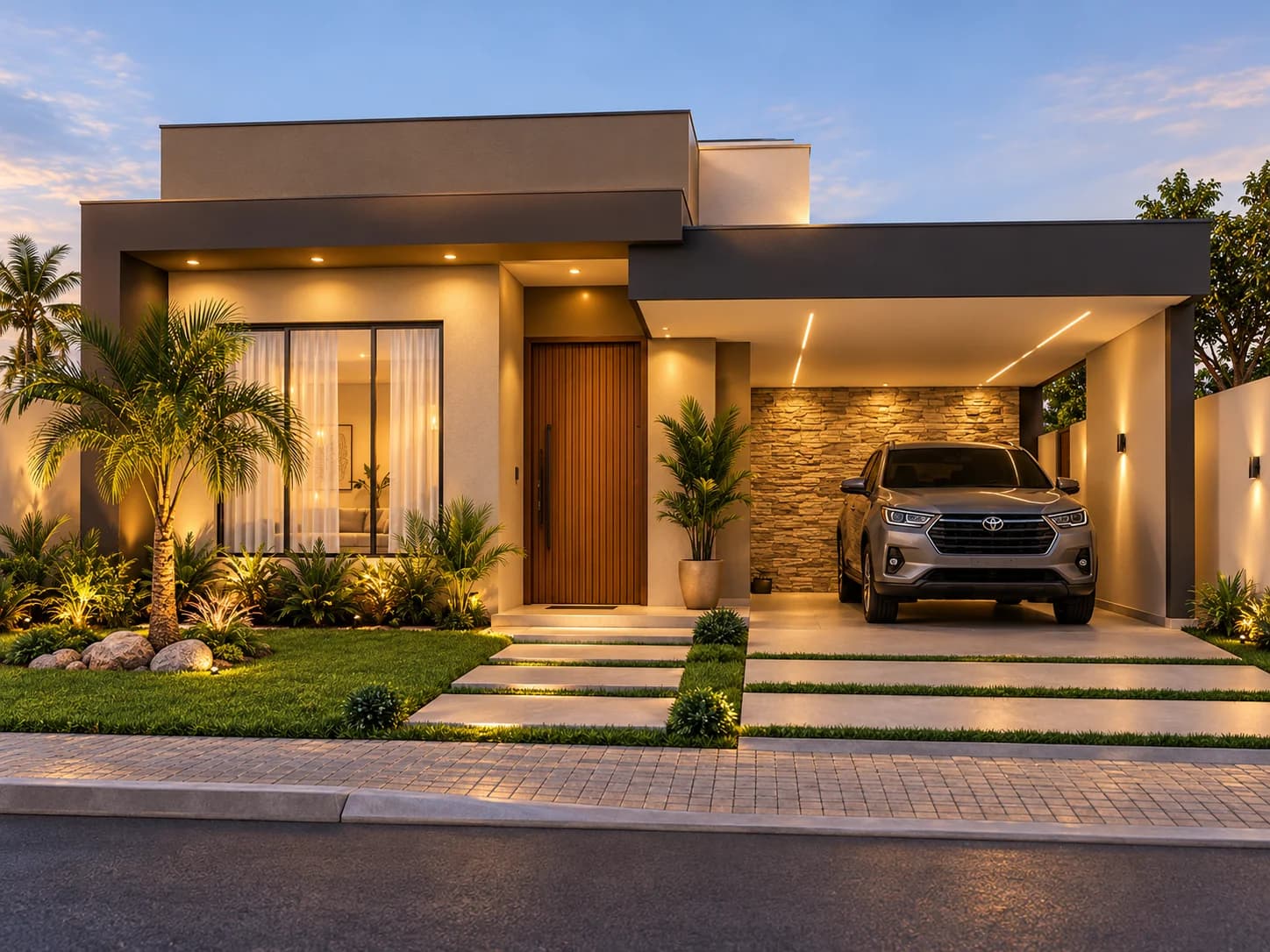 Casa Térrea Moderna com 2 Quartos, Suíte e Vaga de Garagem - Imagem 1