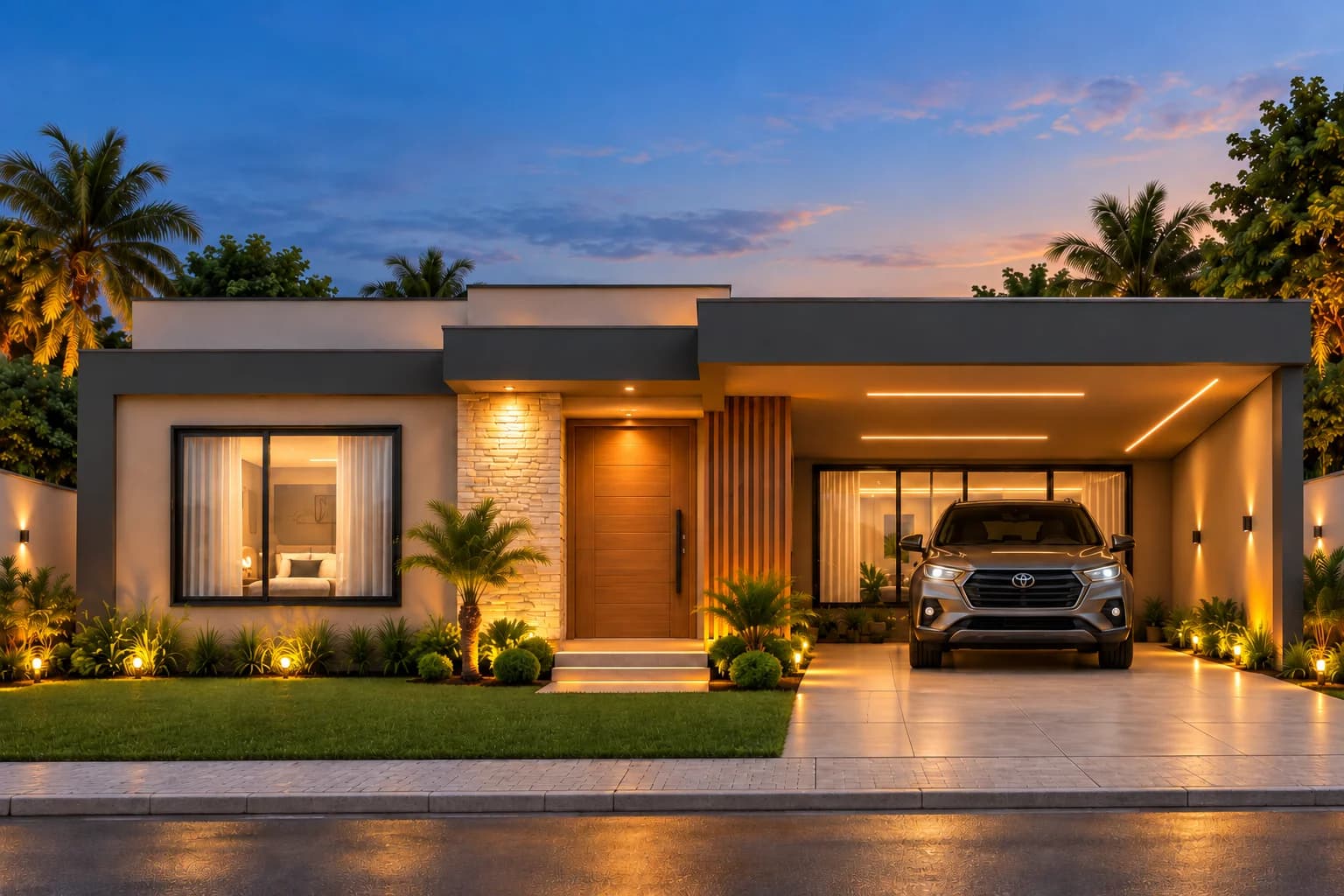 Casa Térrea Moderna com 2 Quartos e Vaga de Garagem - Imagem 1