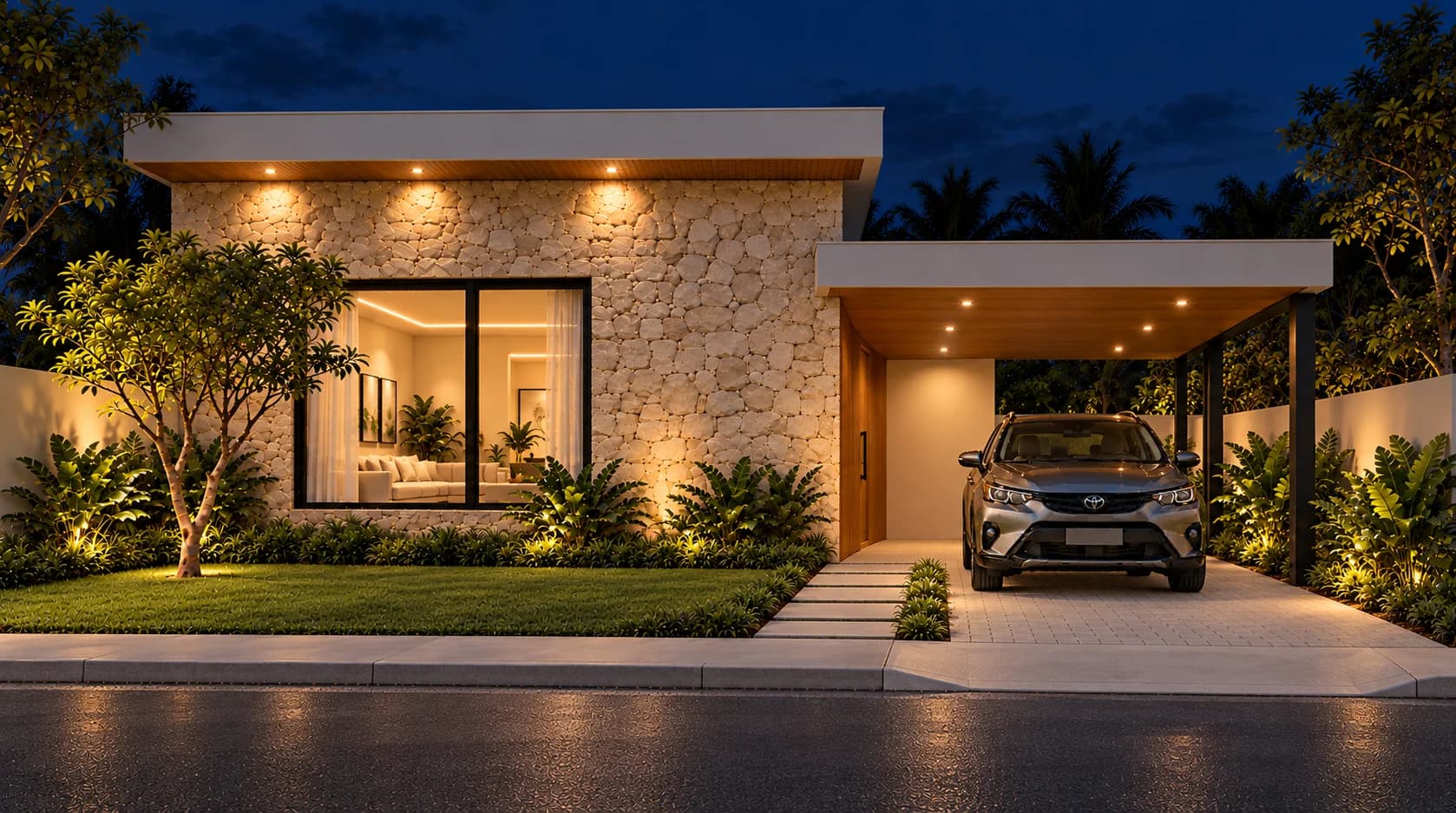 Casa Térrea Moderna com 2 Quartos, Garagem e Ampla Área Gourmet - Imagem 1